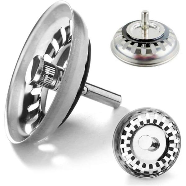 2 stk. køkkenvask si-dæksel, diameter 79mm, rustfrit stål