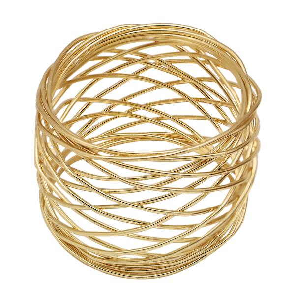 Guld runde mesh servietringholder (guld, 6 stk.), egnet til