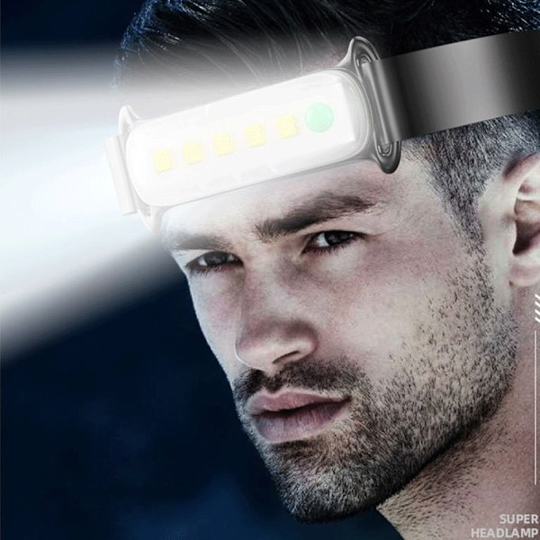 2 stk. Hovedlampe 3 Switch Modes COB LED Hovedlys Vandtæt