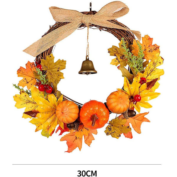 Konstgjord Halloweenkrans Höst Dörr Lönnlöv Pumpa Krans