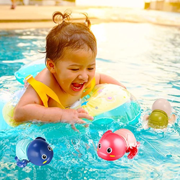 Badelegetøj, 3-pak sød svømmeskildpadde badelegetøj til småbørn 1-