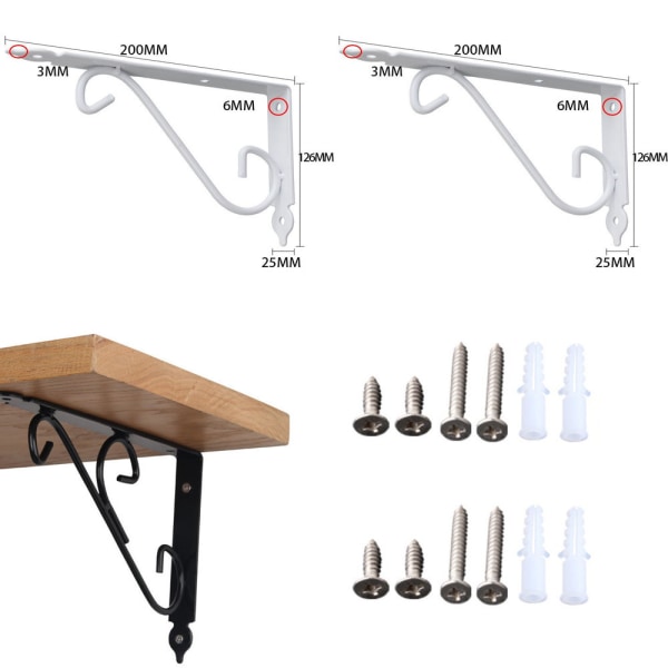 2-piece set (white, about 200*126*25mm) folding table stand Tria