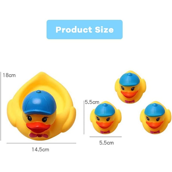 Andebad Legetøj 4 Stykker Familie And Gummiande Flyder og Pib