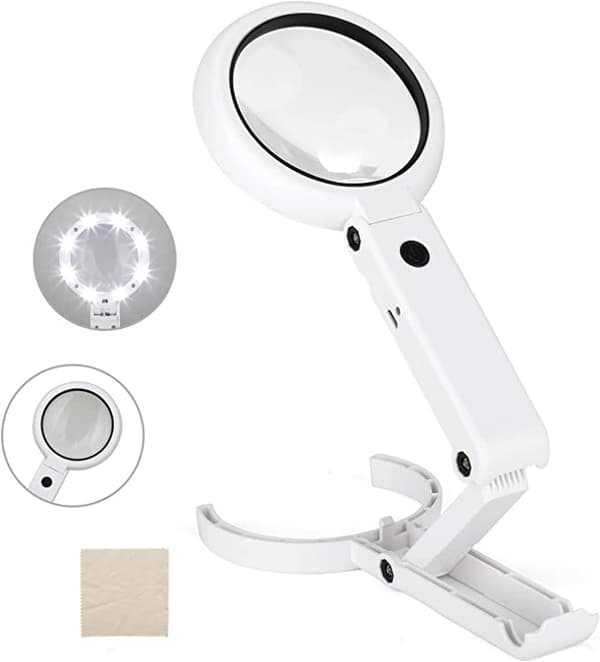 Lighted Magnifier - Bærbar Lighted Magnifier 5X, 11X Magnifier