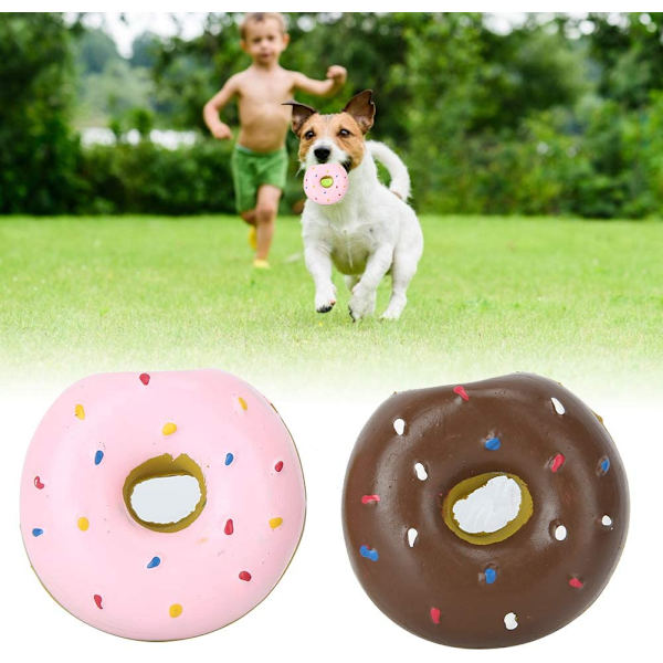 Tug-leksak för hund, 2 st latex husdjur munkform ljud tuggleksak Pro
