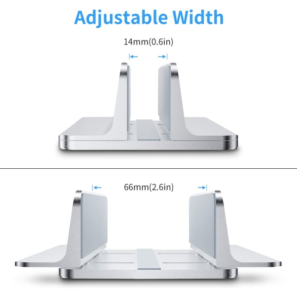 Sølv - Bærbar computer stand, justerbart aluminiumsstativ til MacBook Pro