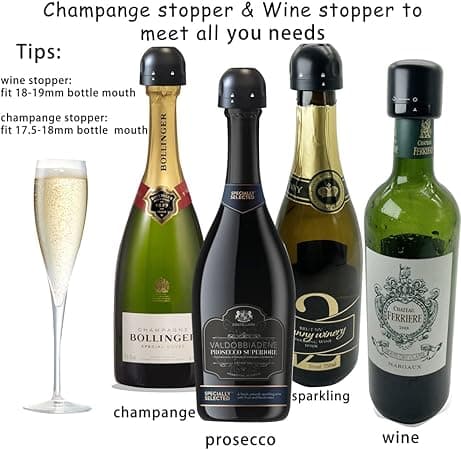 (4Pack)Champagne og vinpropper,SunDiao Champagne og vinpropper