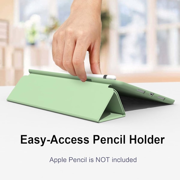 Matcha Grön, Skyddsfodral för iPad10.2/iPad10.5/iPad9/iPadAri3, Tunt och Mjukt Trefaldigt Ställ Smart Fodral, Automatiskt S