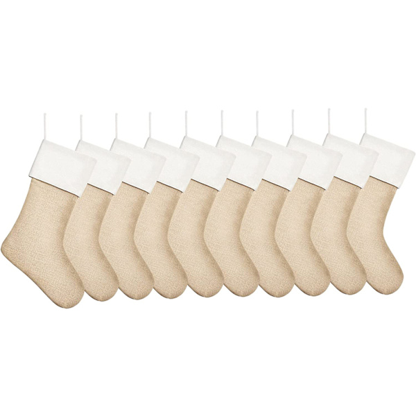 4-pack, 16\" Juteströmpor för juldekoration, enfärgade