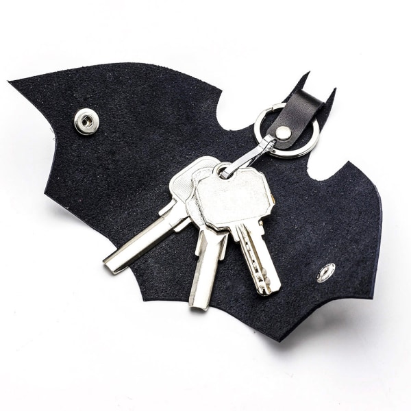 Nøglering til mænd, 1 Batman imiteret læder nøglering, unisex nøglering