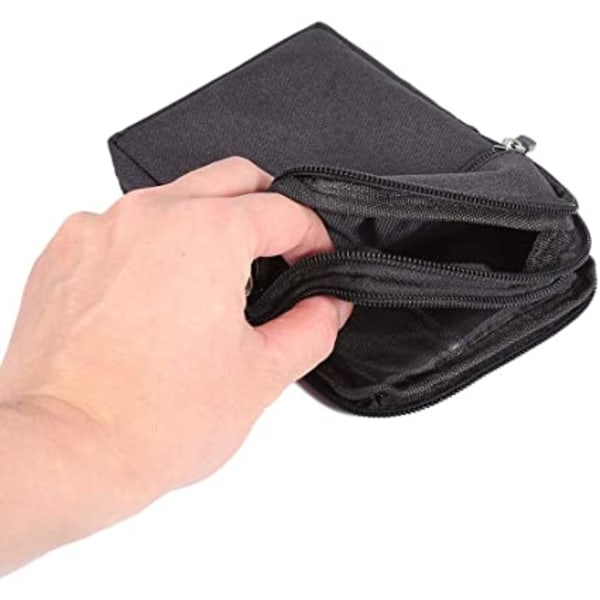 (svart) Belteklips Veske Universal, 8,5 tommers denim Casual Bag