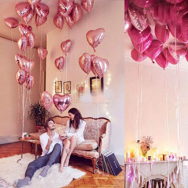 25 stk. 18 (Pink) Tommer Hjerteformede Balloner til Bryllup, Forlovelse, Fødselsdag, Valentinsdag P