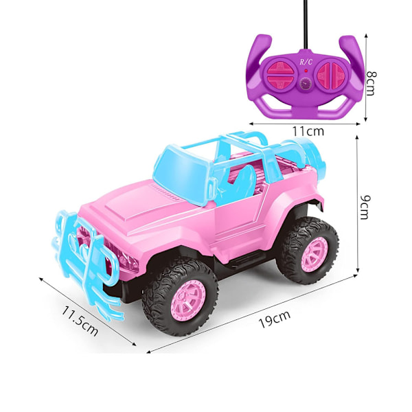 Fjernstyrt bil RC Racing Cars, 1:18 skala fjernstyrt monstertruck, 2.4Ghz LED lys Off-Road Rc biler (Rosa)