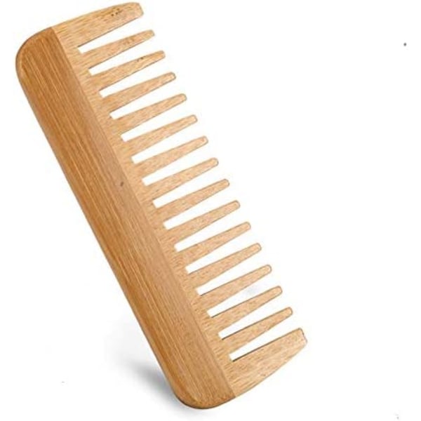Bambus hårkam for frisørsalong buet, fintannet barthår