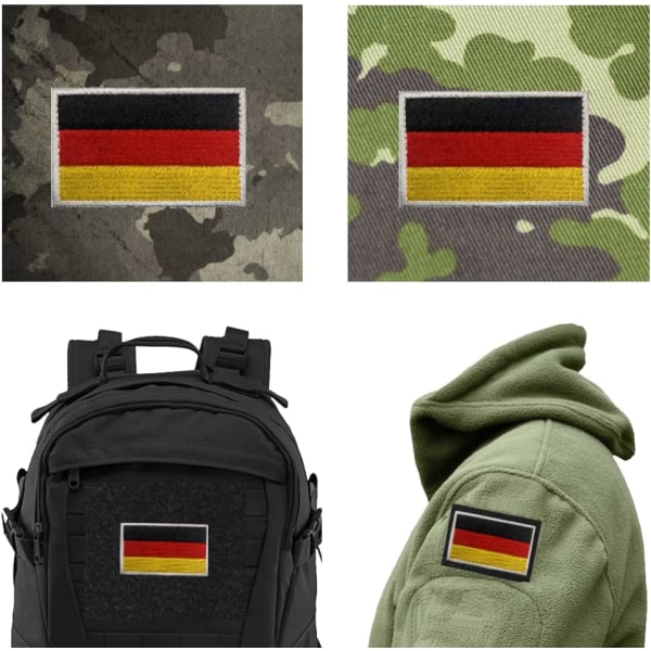 2 Militære lapper - 8 x 5 cm - Sett med 2 skrapeflagg påsydd Pat
