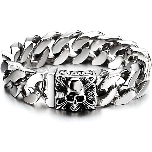 Homme Grand Acier Inoxydable Chaîne Gourmette Bracelet AVCE Fleu