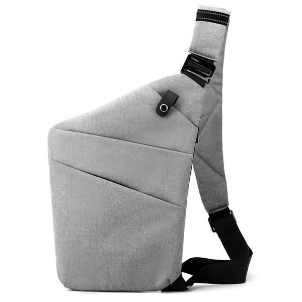 (Sølv, venstre side) Sports Sling Bag Brysttaske Anti-tyveri Securi