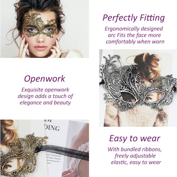 Maskeradmask - Vacker elegant dammask i venetiansk stil