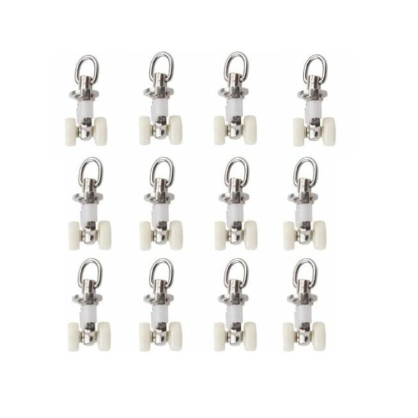 12 Pieces Aluminum Alloy Roller Plastic Twin Curtain Track Glide