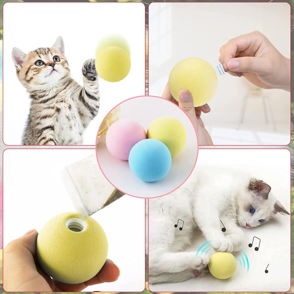 3 stycken fågelformade kattbollleksaker med kattmynta, realistisk interaktion