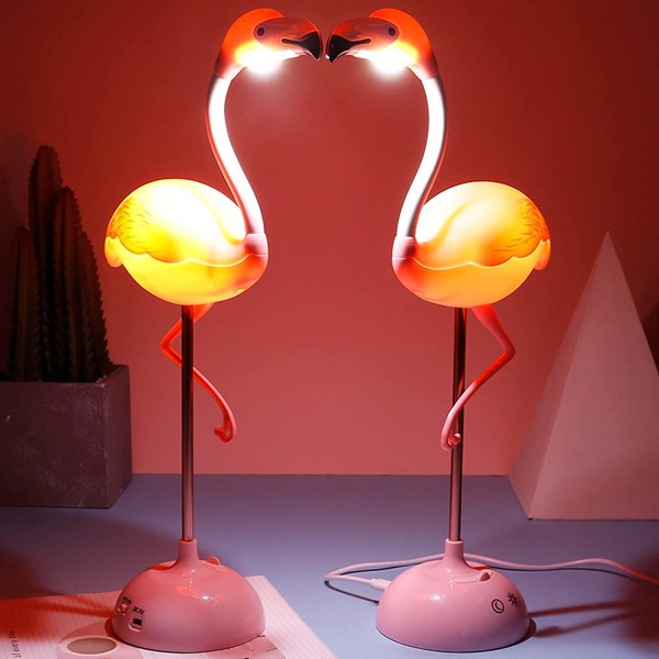 1 st Flamingo skrivbordslampa, söt rosa lampa Kawaii skrivbordstillbehör