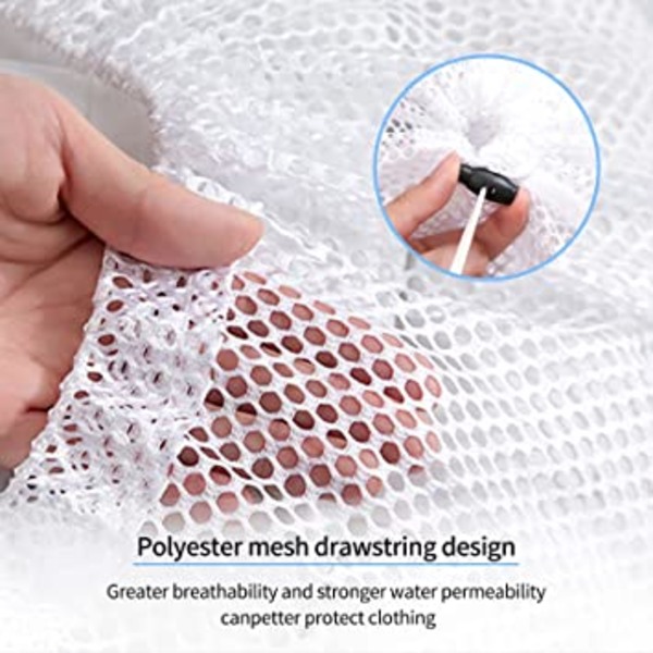 (2 Pack 50*70，60*80) Mesh Tvättpåse - Maskintvättbar Dragsko