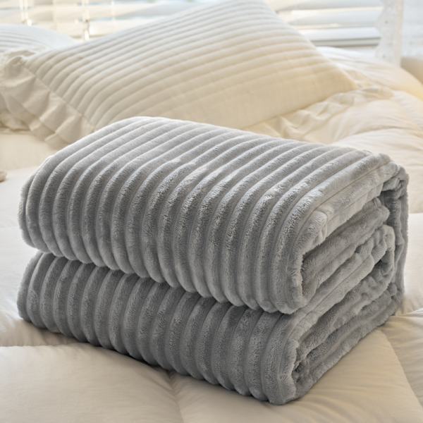 （100*150cm，Grå）Varm filtfilt för tupplur, för soffa, sovrum, 4