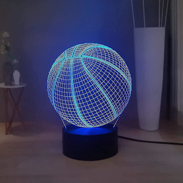 3D illusjonslampe Basketball 3D kreativ illusjons skrivebordslampe