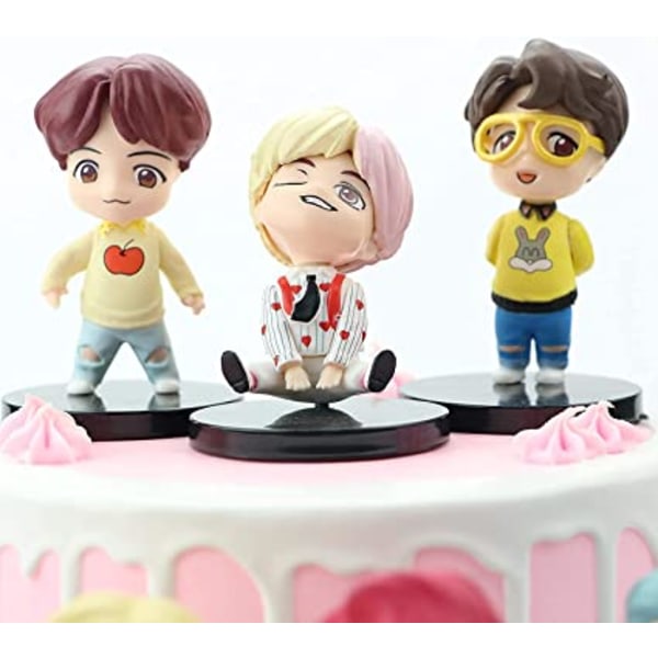 7-delt BTS Mini Idol Luxury Character Game Set Cake Topper BTS Boy