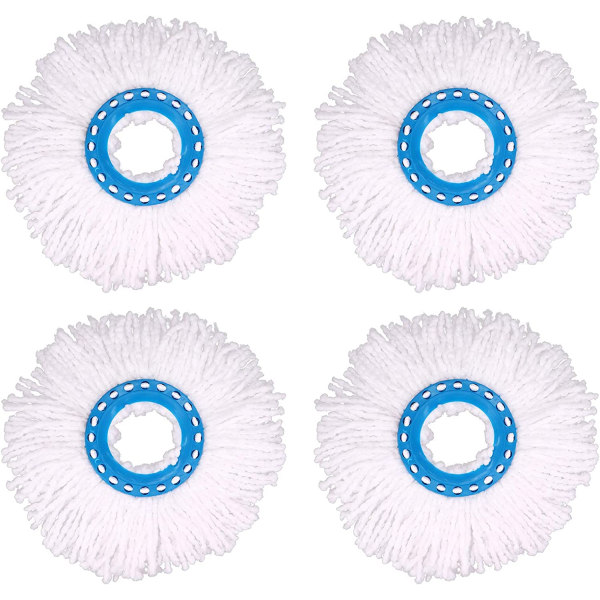 4 PCS Microfiber Mop Heads, Round Replacement Mop Head 360 Degree