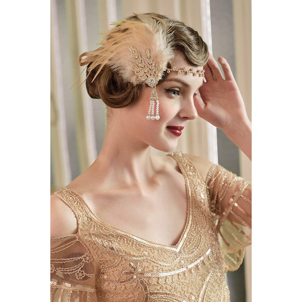 1920-tallet Gatsby Feather Pannebånd Feather Crown Gatsby Flapper Acces