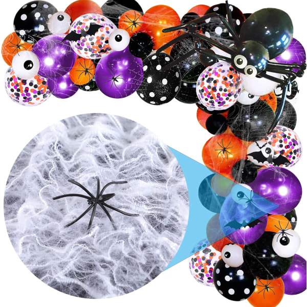 Halloween Ballong Garland Kit, 121 st svart orange lila Konfetti