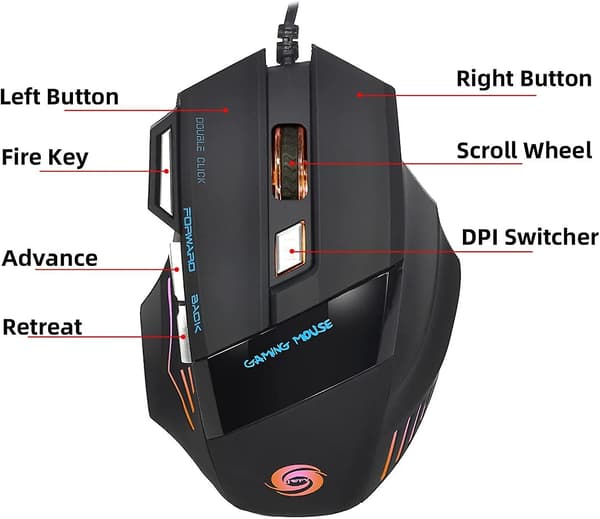 Kablet Gaming Mus 5500dpi 7-knappers Desktop Computer Notebook G