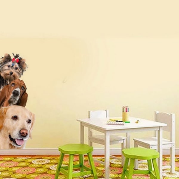 3D Wall Sticker Kat og Hund Aftagelige Vandtætte Wall Stickers f