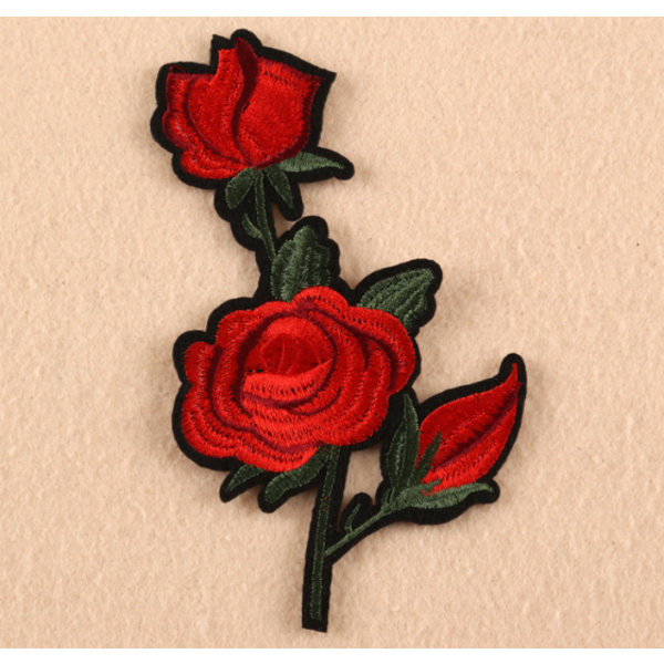 11 STK Rose Blomster Stryk-på applikasjonslapper for håndverk, broder