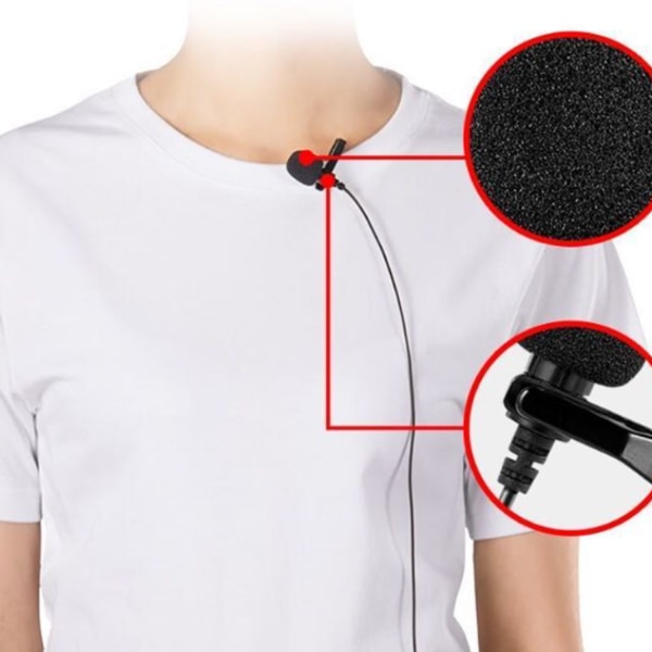 Mikrofon for smarttelefoner, Lavalier Microphone Audio og Video M