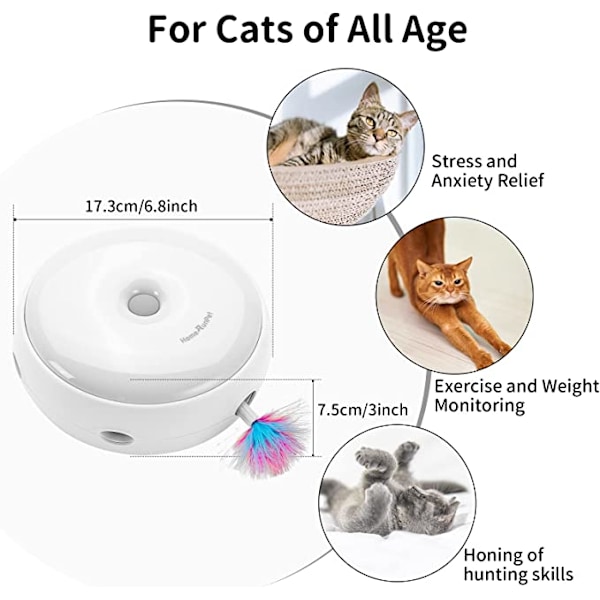 Fjäder Cat Smart Cat Toy, Silent Version Interactive Kitten T