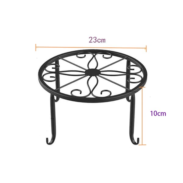 Blomkrukställ i rostfritt stål, Svart, 3-pack