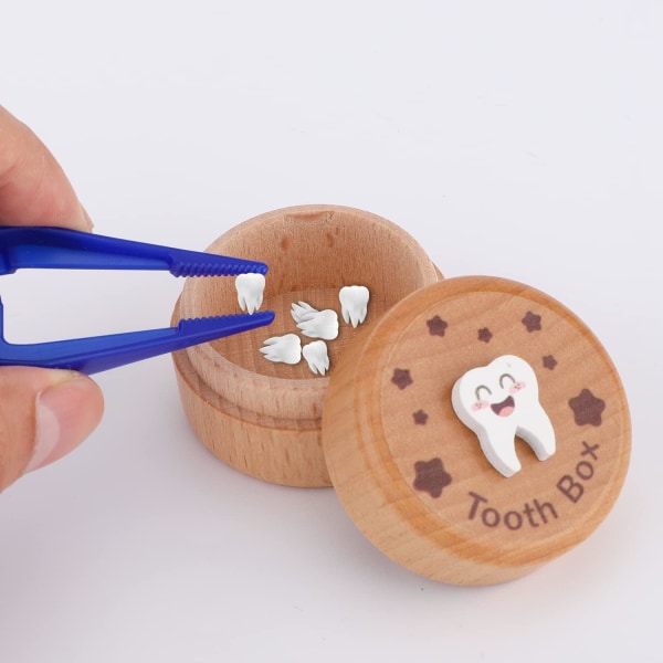 Søt 3D tannboks, tannsouveniroppbevaringsboks, egnet for gutter
