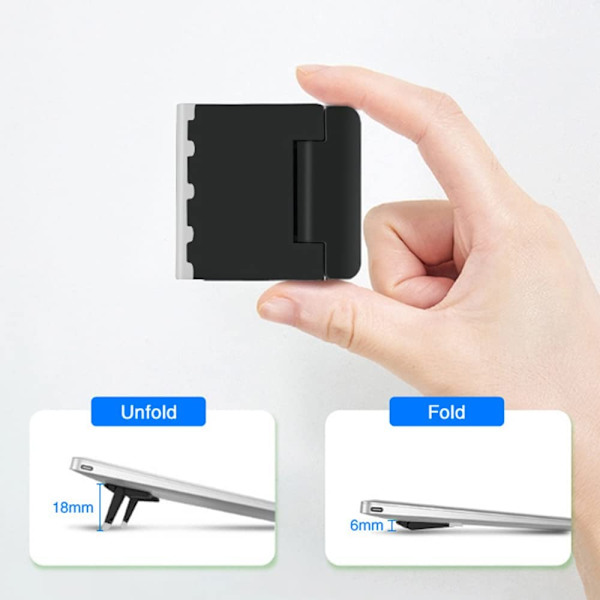 Set med 2 vita minidatorstativ, osynligt laptopstativ, hopfällbart