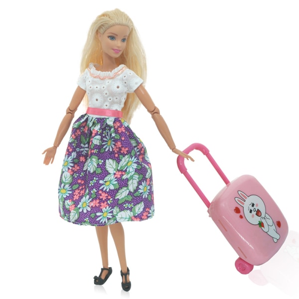 7 set färgglada babykläder, 30cm Barbie dockkläder, klänning