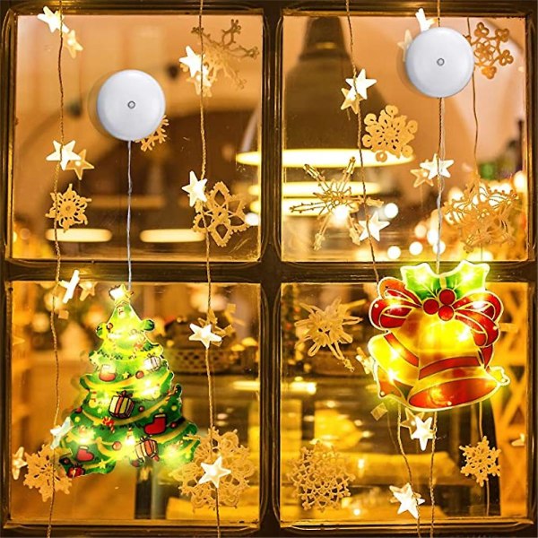 Juleopplyste vindusdekorasjoner med sugekopp B