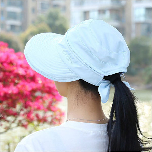 Kvinner Damer Justerbar Solhatt Foldbar Visor Cap Bred Bremskjerm Sol