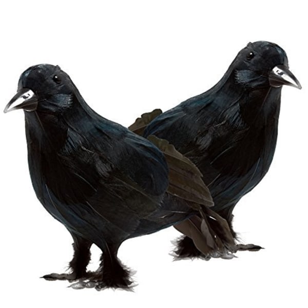 Halloween dekorasjon plast fugler svart fjærkledde kråke