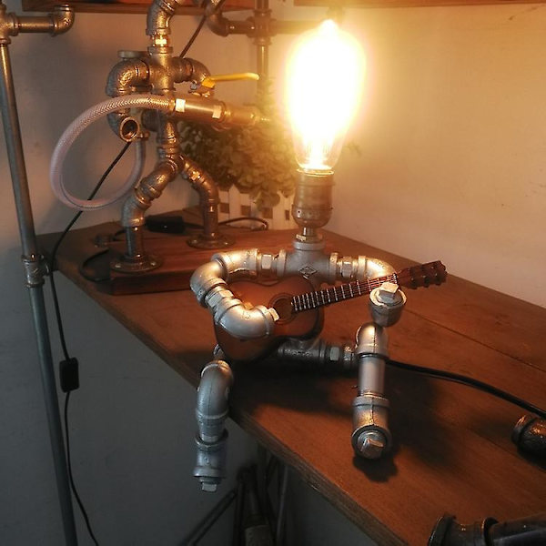 Industriel Robotlampe Retro Style Steampunk Lampe Sød Bordlampe