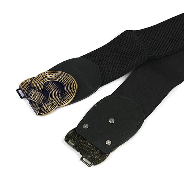 2 stk Elastisk belte dame forlenget mann stor antikk messing