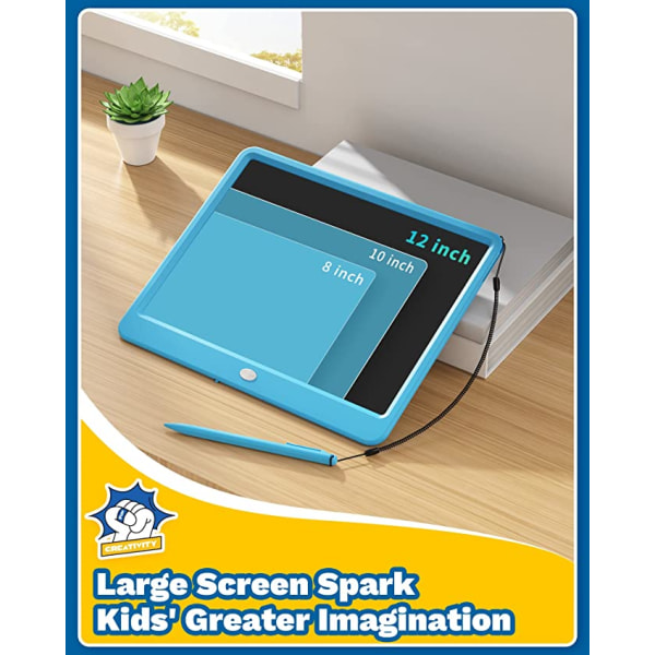 10 tommer LCD-skrivetablet (blå) til voksne børn, børn Drawin