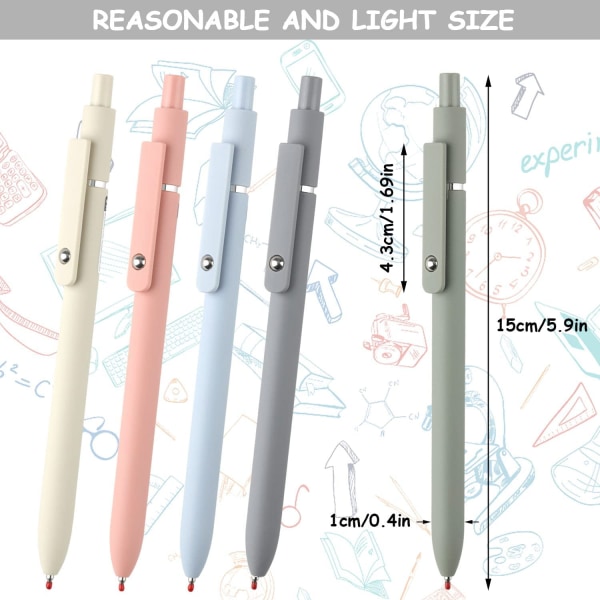 Gel Pen 5 delar Infällbar Gel Pen 0,5 mm Estetisk penna Svart F