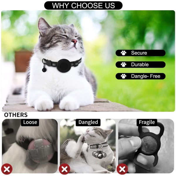 Airtag Cat Collar,Cat Collar med Bell Airtag Cat Collar Waterpr