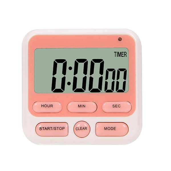 1 stk. sort digital køkkenur med stort LCD-display, justerbar